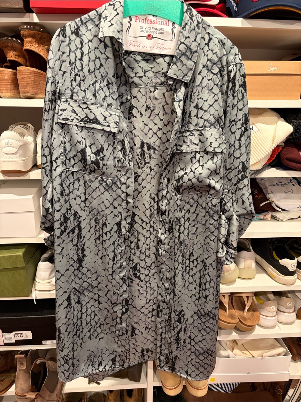 Velvet Heart Gray Snake-Print Mini Dress